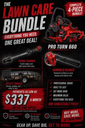 Gravely Pro-Turn Zero Turn 4 Piece Lawn Care Bundle