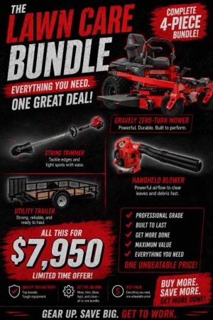 Gravely Zero Turn 4 Piece Lawn Care Bundle
